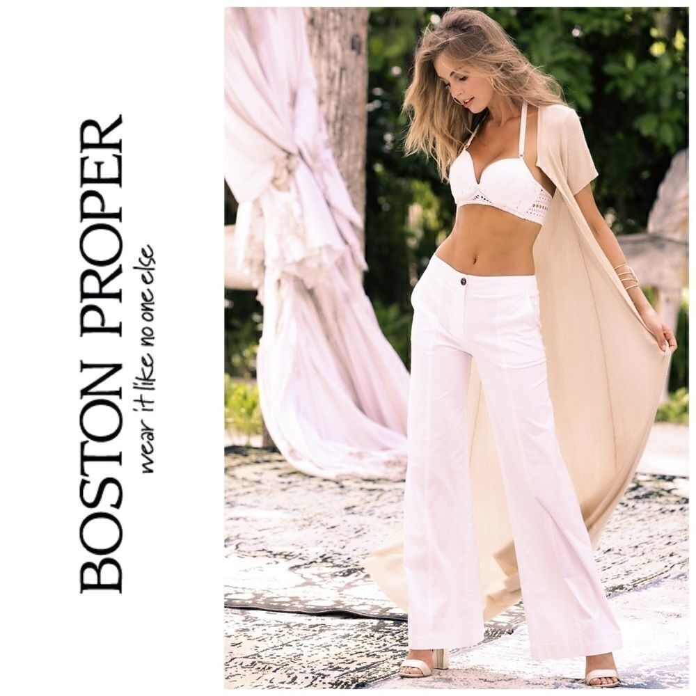 Boston Proper Wide leg stretch pants.  Size 0. Runs big